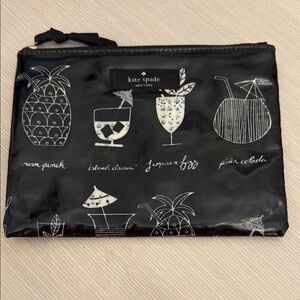 Kate Spade Black Cocktail Print Pouch